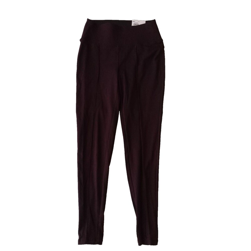 Nine West Legging Sculpting Solutions Womes XS Stretch Knit Mid Rise Mdnght Wine